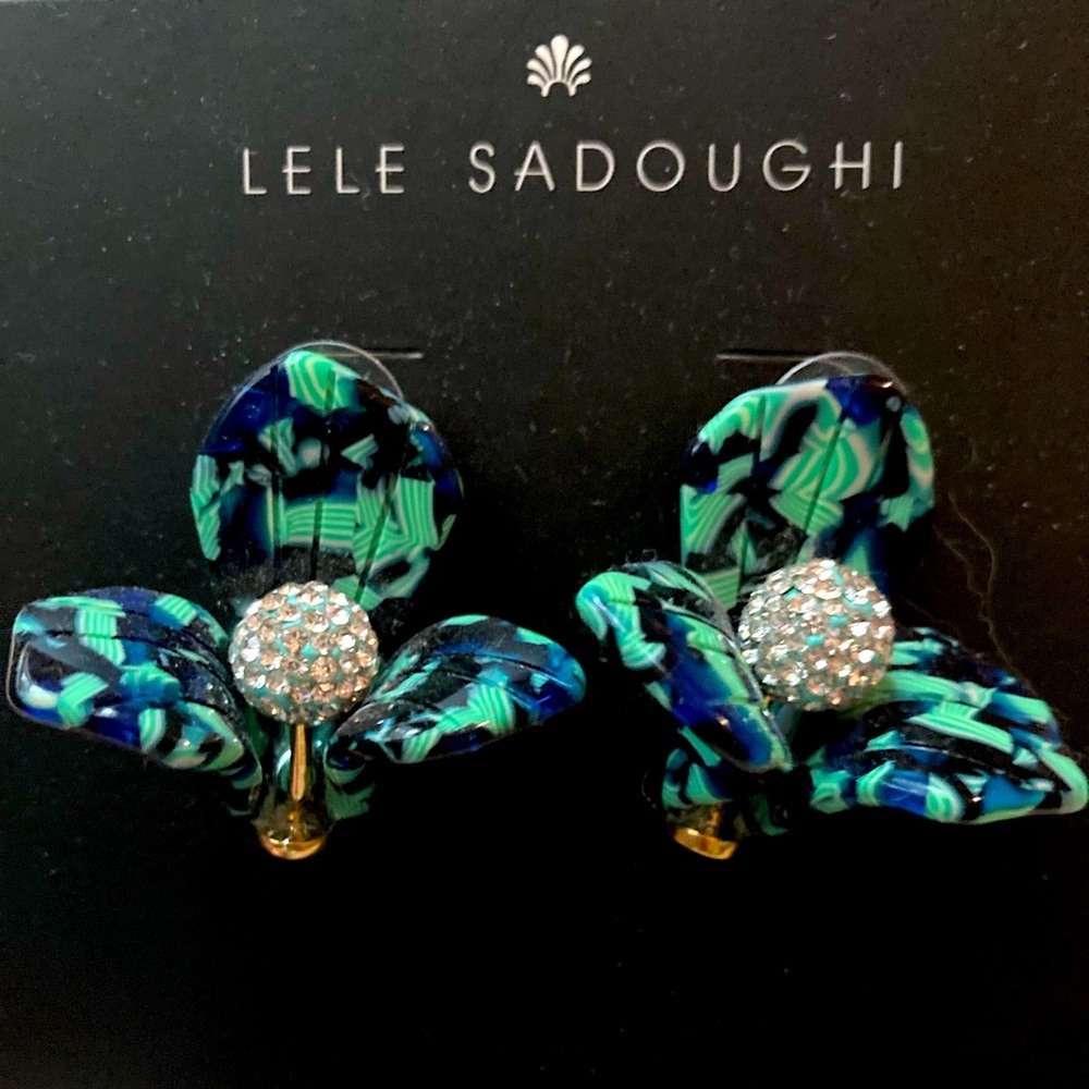 Lele Sadoughi trilium stud earrings new with card